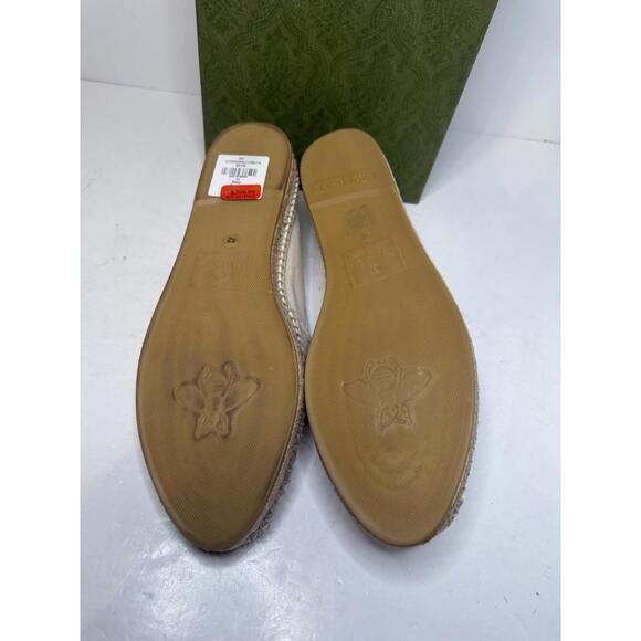 Gucci GG Logo Canvas Espadrilles Beige Green Red Stripe Men EU 42 New Box - Picture 6 of 6